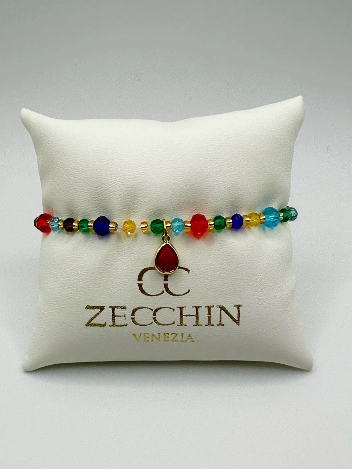 Bracciale Audrey con perline a goccia in vetro di Murano, multicolore